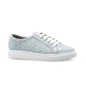 Corello Distressed Denim Sneakers Light Blue Size 7